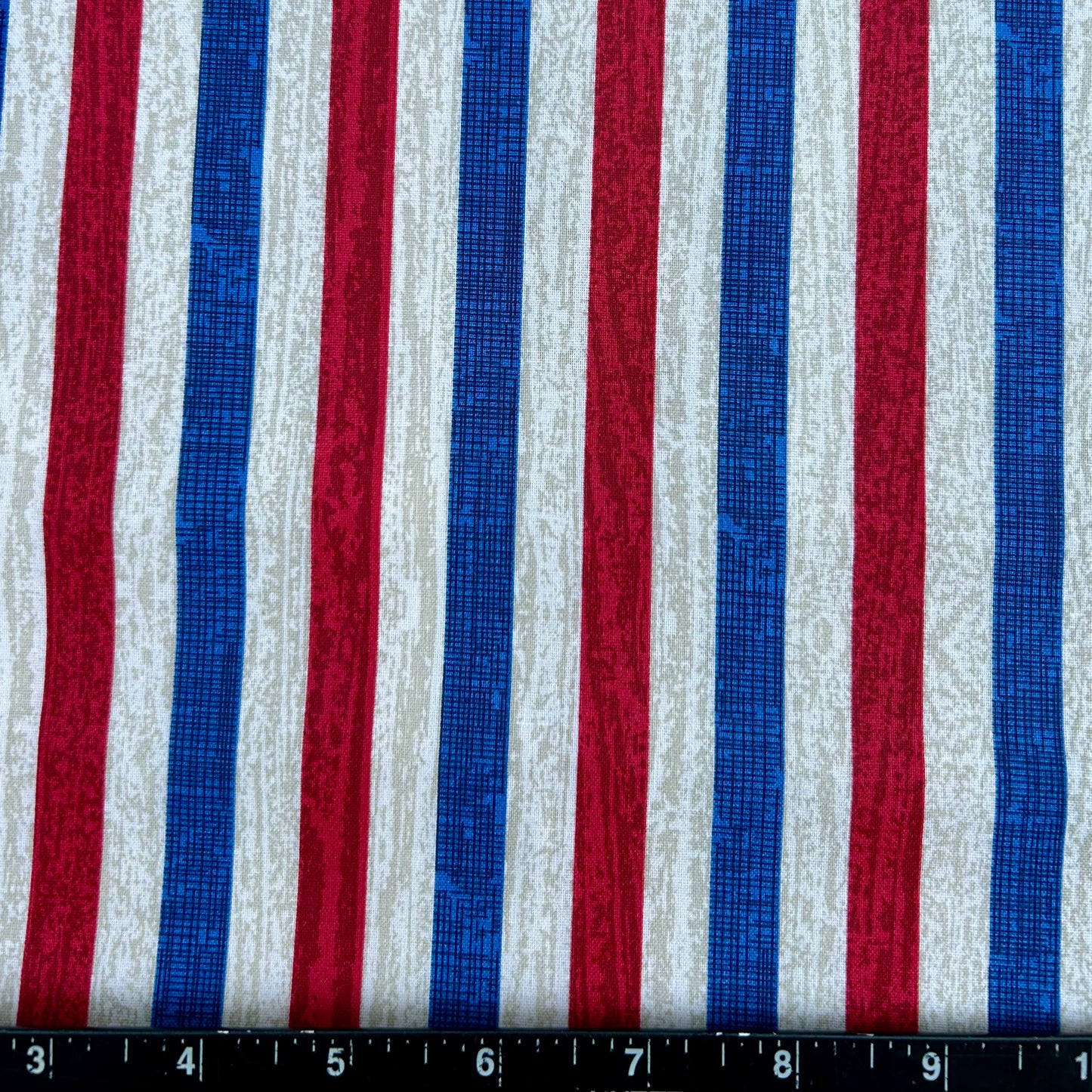 100% Cotton Fabric by The Yard for Quilt, Craft, DIY Projects... - 42" Wide (Patriotic Red White Blue Stripes)