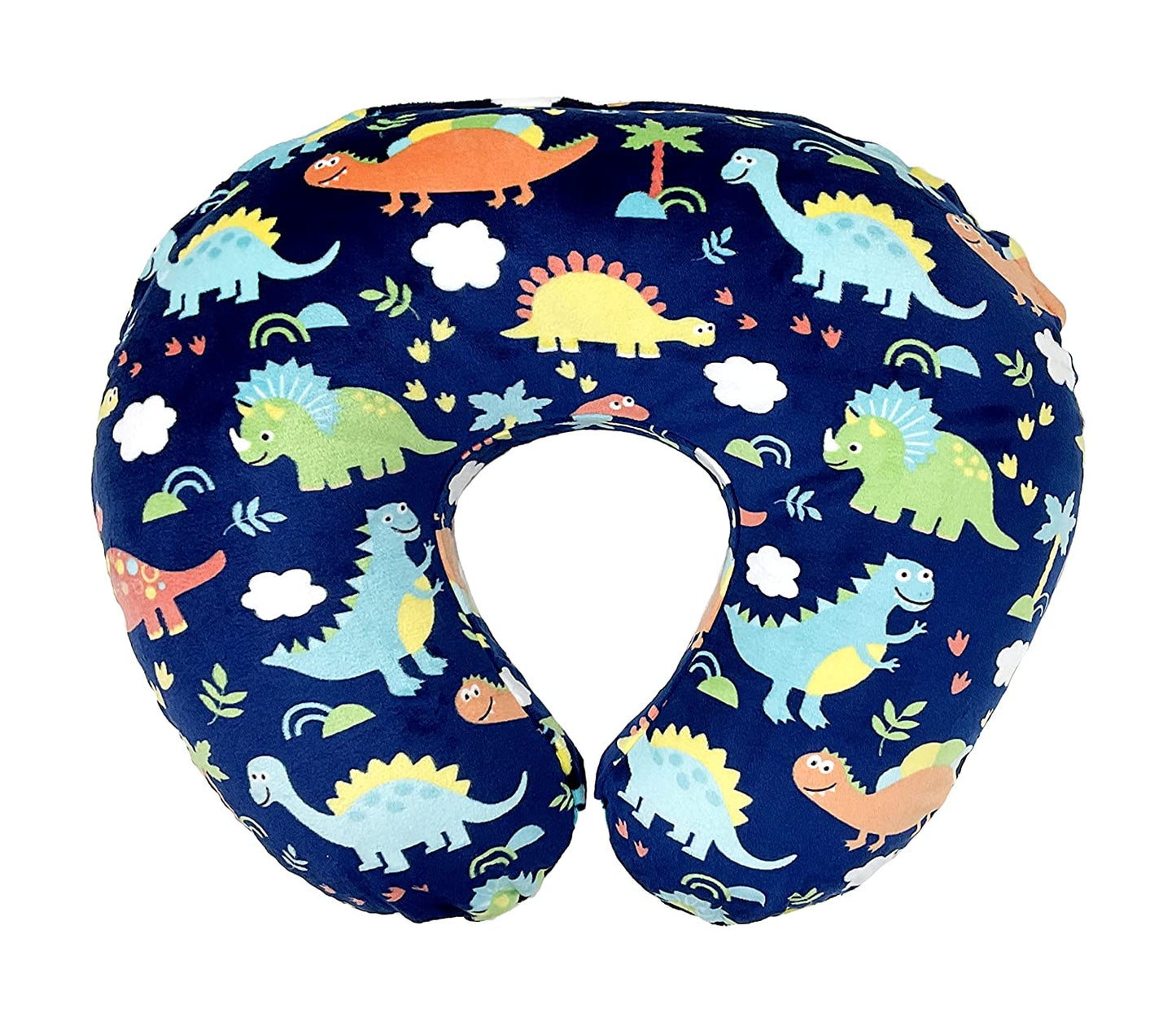 Cover only. Breastfeeding Pillow Cover - Nursing Pillow Slipcover with Zipper. Dinosaur Navy