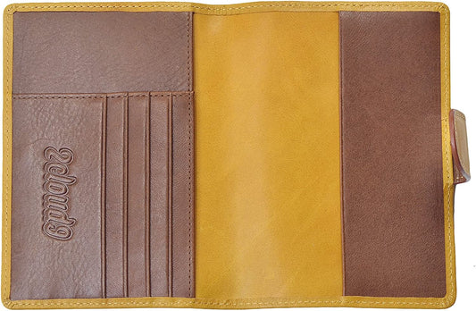 Genuine Leather Passport Holder Cover with Card Holder Wallet