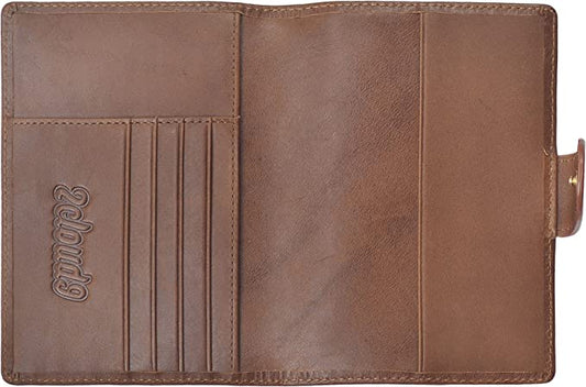 Genuine Leather Passport Holder Cover with Card Holder Wallet