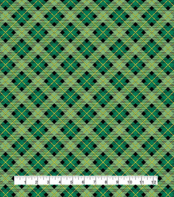 St Patrick's Green Plaid - 100% Cotton Fabric by The Yard for Sewing, Quilting, DIY Projects - 43