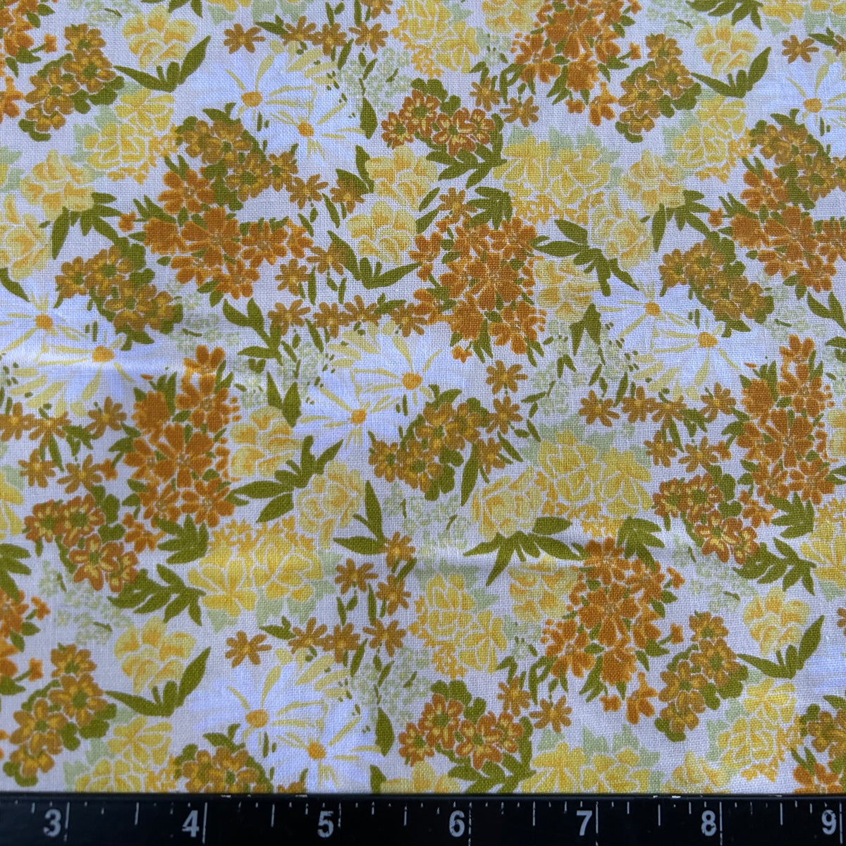 BLOOMING GARDEN DITSY YELLOW COTTON FABRIC