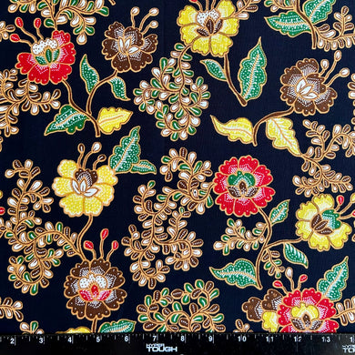 2.3 Yards Batik Pattern Printing Fabric for Sarong, Dress, Sewing, Quilting, DIY Crafts - 42 Inches Wide