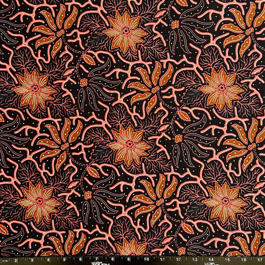 2.3 Yards Batik Pattern Printing Fabric for Sarong, Dress, Sewing, Quilting, DIY Crafts - 42 Inches Wide