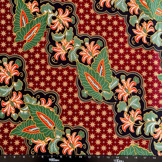 2.3 Yards Batik Pattern Printing Fabric for Sarong, Dress, Sewing, Quilting, DIY Crafts - 42 Inches Wide
