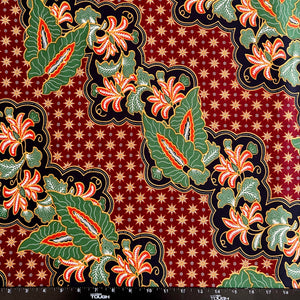 2.3 Yards Batik Pattern Printing Fabric for Sarong, Dress, Sewing, Quilting, DIY Crafts - 42 Inches Wide