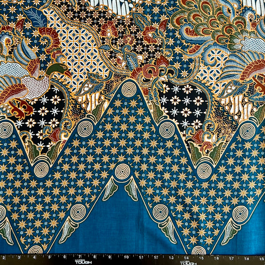 2.3 Yards Batik Pattern Printing Fabric for Sarong, Dress, Sewing, Quilting, DIY Crafts - 42 Inches Wide