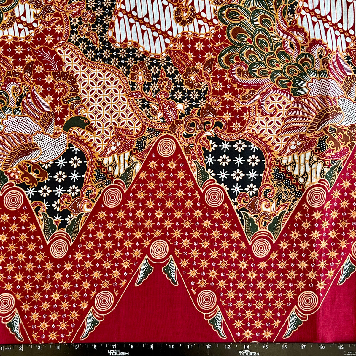 2.3 Yards Batik Pattern Printing Fabric for Sarong, Dress, Sewing, Quilting, DIY Crafts - 42 Inches Wide