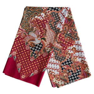 2.3 Yards Batik Pattern Printing Fabric for Sarong, Dress, Sewing, Quilting, DIY Crafts - 42 Inches Wide
