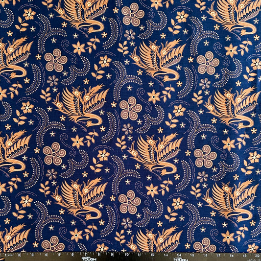 2.3 Yards Batik Pattern Printing Fabric for Sarong, Dress, Sewing, Quilting, DIY Crafts - 42 Inches Wide