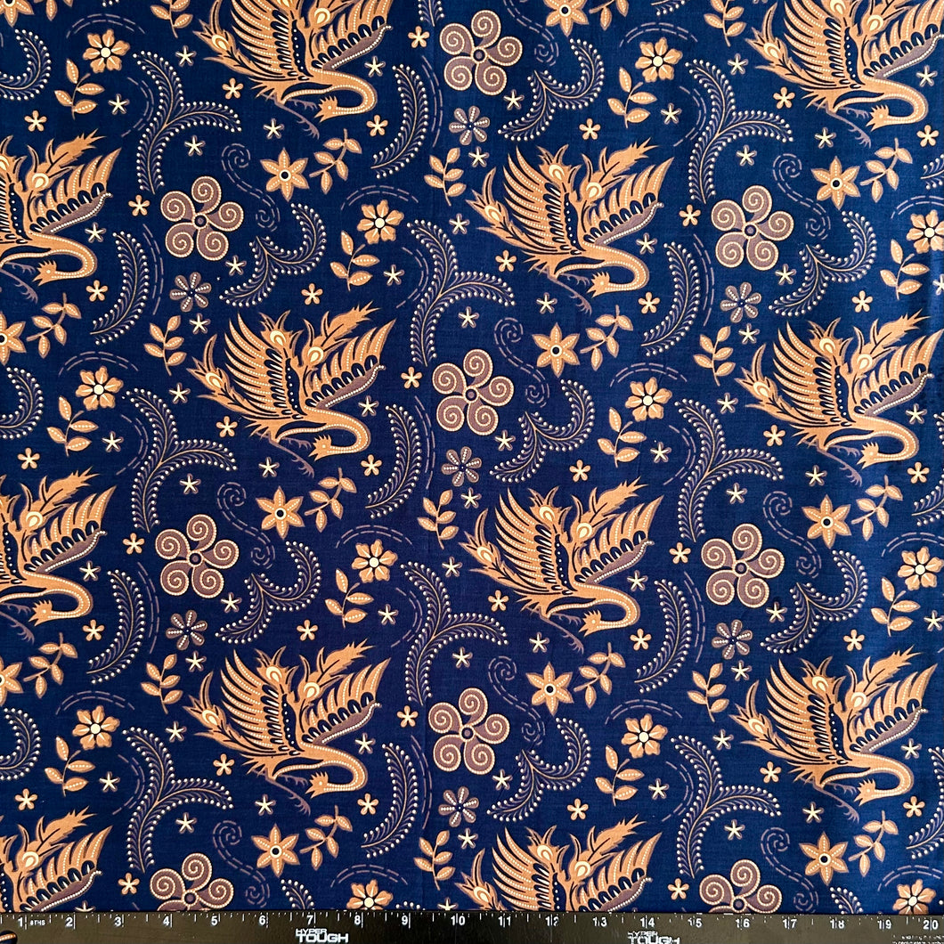 2.3 Yards Batik Pattern Printing Fabric for Sarong, Dress, Sewing, Quilting, DIY Crafts - 42 Inches Wide