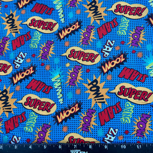 100% Cotton Fabric by The Yard for Quilt, Craft, DIY Projects... - 42" Wide (Comic Words)