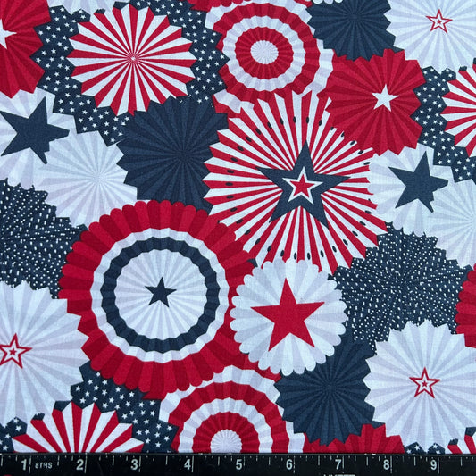 100% Cotton Fabric by The Yard for Quilt, Craft, DIY Projects... - 42" Wide (Patriotic Red White Blue)