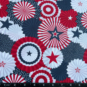100% Cotton Fabric by The Yard for Quilt, Craft, DIY Projects... - 42" Wide (Patriotic Red White Blue)
