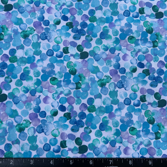 100% Cotton Fabric by The Yard for Quilt, Craft, DIY Projects... - 42" Wide (Blue Purple Watercolor Dots)