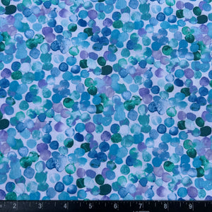 100% Cotton Fabric by The Yard for Quilt, Craft, DIY Projects... - 42" Wide (Blue Purple Watercolor Dots)