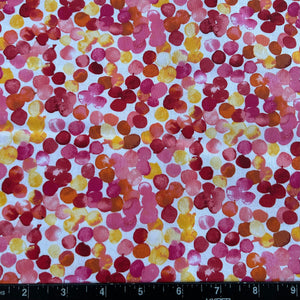 100% Cotton Fabric by The Yard for Quilt, Craft, DIY Projects... - 42" Wide (Yellow Pink Red Watercolor Dots)
