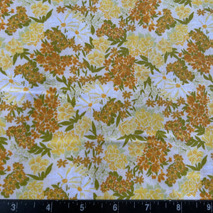 100% Cotton Fabric by The Yard for Quilt, Craft, DIY Projects... - 42" Wide (Yellow White Wildflowers on White)