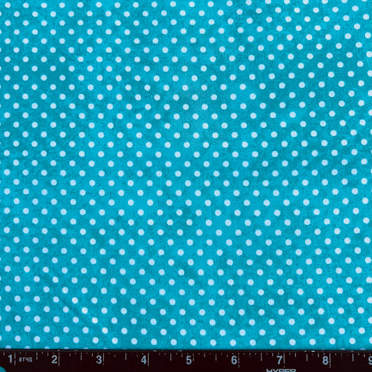 100% Cotton Fabric by The Yard for Quilt, Craft, DIY Projects... - 42" Wide (Small Polka Dots on Aqua)