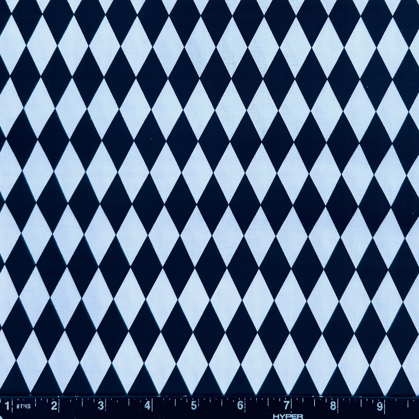 100% Cotton Fabric by The Yard for Quilt, Craft, DIY Projects... - 42" Wide (Black and White Diamond Checkers)
