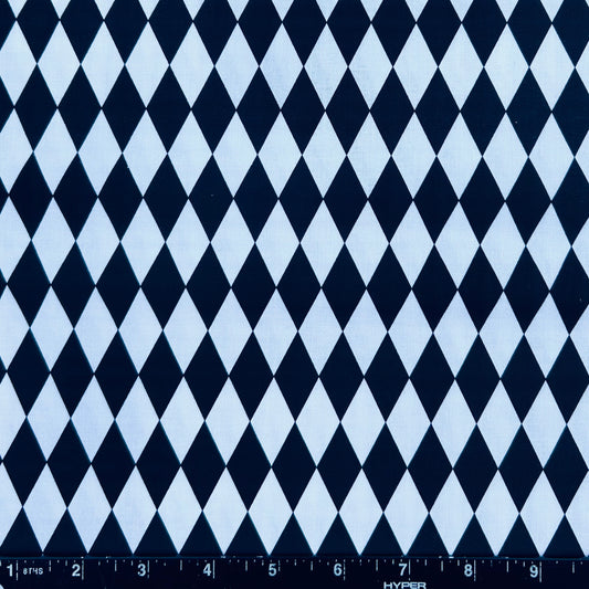 100% Cotton Fabric by The Yard for Quilt, Craft, DIY Projects... - 42" Wide (Black and White Diamond Checkers)