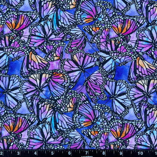 100% Cotton Fabric by The Yard for Quilt, Craft, DIY Projects... - 42" Wide (Purple Butterflies)