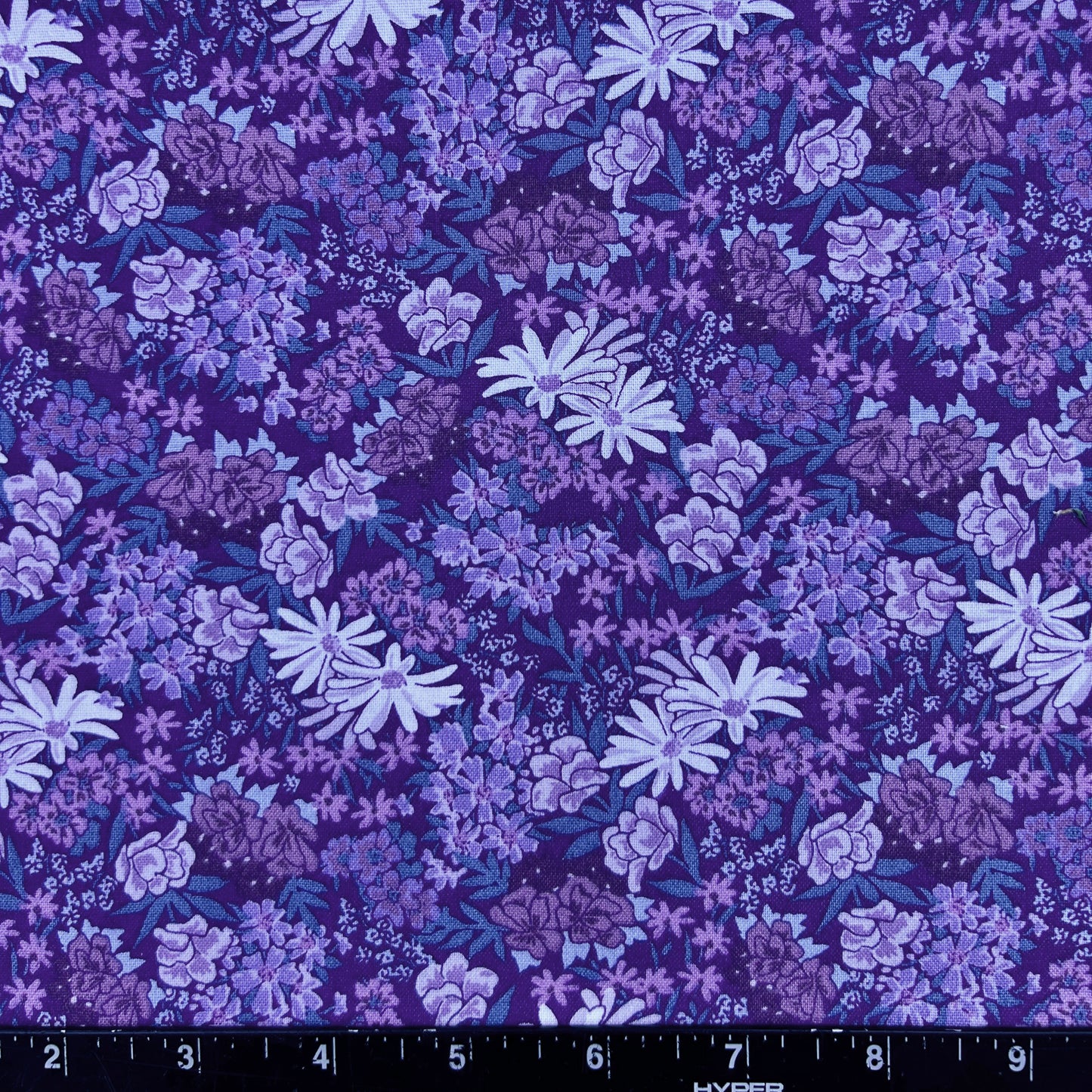 100% Cotton Fabric by The Yard for Quilt, Craft, DIY Projects... - 42" Wide (Small Purple Flower Garden)