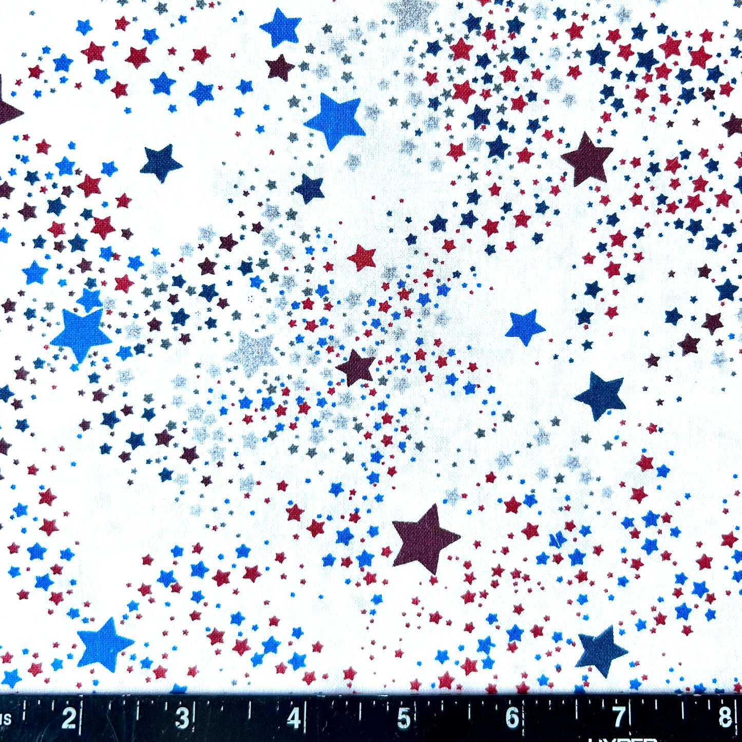 100% Cotton Fabric by The Yard - 43" Wide - Patriotic Red White Blue Stars