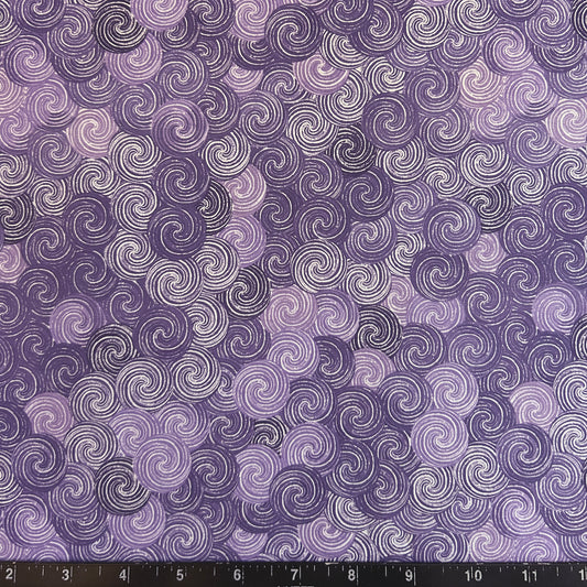 PURPLE SWIRLS COTTON FABRIC