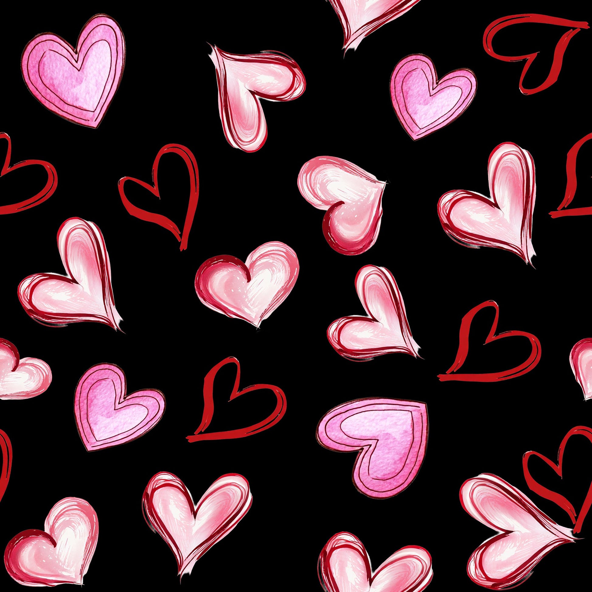 ROMANTIC HEARTS ON BLACK