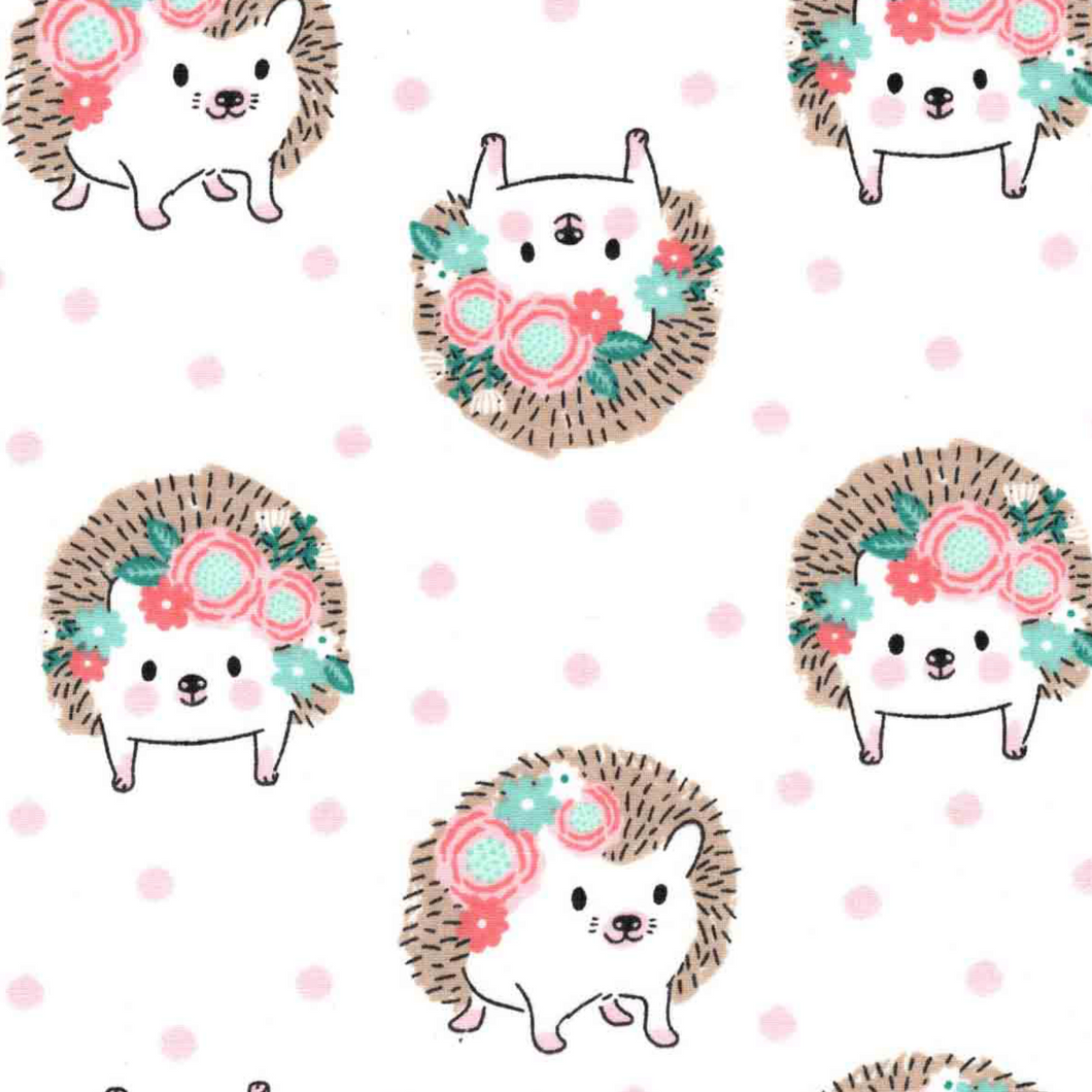 Nursery Cotton Hedgehog - 100% Cotton Fabric for Sewing, Quilting, DIY Craft - 43