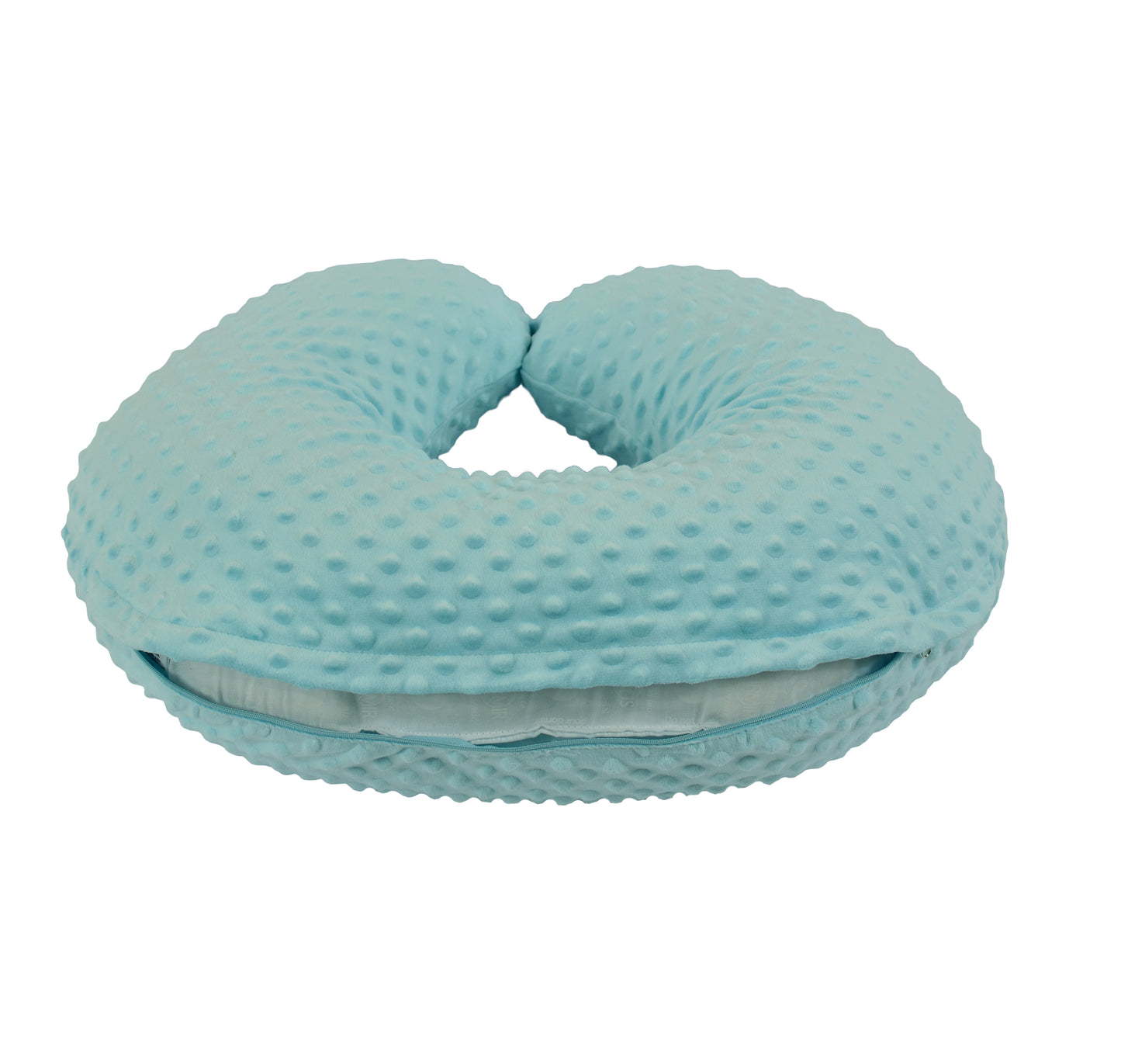 Cover only. Breastfeeding Pillow Cover - Nursing Pillow Slipcover with Zipper. Light Blue Bubble Dot Minky