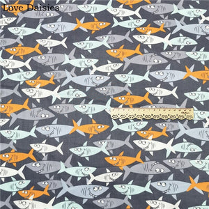 100% Cotton Fabric by The Yard for Sewing, Quilting, DIY Crafts - 62 Inches Wide (Sharks)