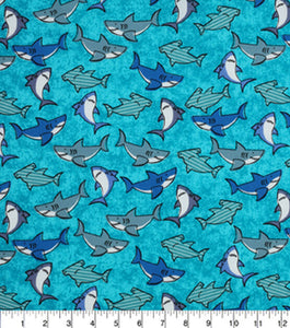 100% Cotton Fabric by The Yard for Quilt, Craft, DIY Projects... - 43" Wide (Shark)