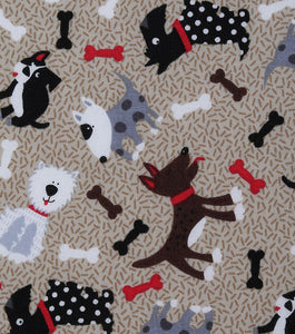 Dog Puppy- 100% Cotton Fabric by The Yard - 43" Wide