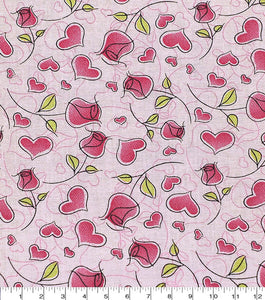 100% Cotton Fabric by The Yard for Quilt, Craft, DIY Projects... - 43" Wide (Heart on Pink)