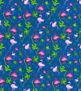 100% Cotton Fabric by The Yard for Quilt, Craft, DIY Projects... - 43" Wide (Flamingo and Palm Tree)