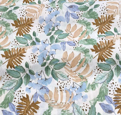 Tropical Leaves - 100% Cotton  Fabric by The Yard - 62