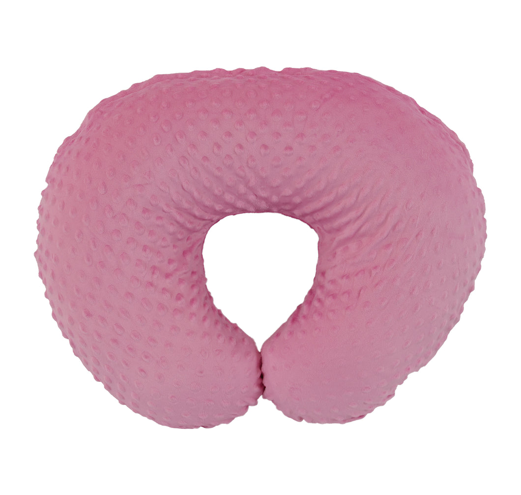 Cover only. Breastfeeding Pillow Cover - Nursing  Pillow Slipcover with Zipper. Pink Bubble Dot Minky