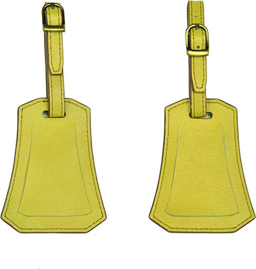 Set of 2 Handmade Genuine Leather Travel ID Luggage Tags (Assorted Colors)