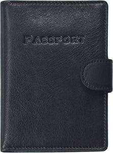 Genuine Leather Passport Holder Cover with Card Holder Wallet