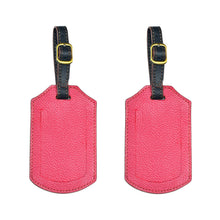 Set of 2 Handmade Genuine Leather Travel ID Luggage Tags (Assorted Colors)