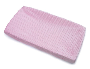 4 Sided Changing Pad Cover 32 x 16 x 4 Inches. Minky Dot Fabric (Pink)