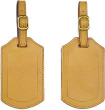 Set of 2 Handmade Genuine Leather Travel ID Luggage Tags (Assorted Colors)
