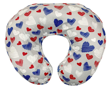 Cover only. Breastfeeding Pillow Cover - Nursing  Pillow Slipcover with Zipper. Hearts
