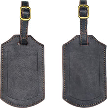 Set of 2 Handmade Genuine Leather Travel ID Luggage Tags (Assorted Colors)
