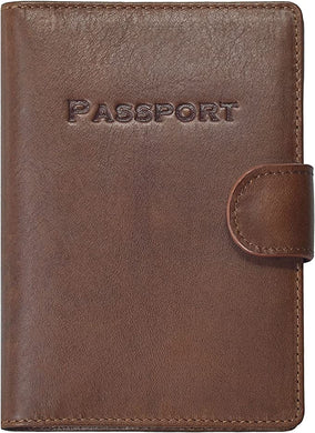 Genuine Leather Passport Holder Cover with Card Holder Wallet