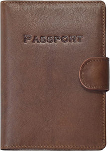 Genuine Leather Passport Holder Cover with Card Holder Wallet