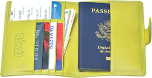 Genuine Leather Passport Holder Cover with Card Holder Wallet