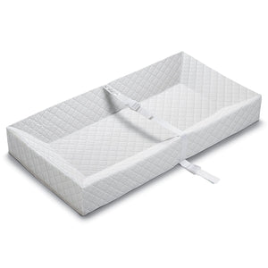 4 Sided Changing Pad Cover 32 x 16 x 4 Inches. Minky Dot Fabric (Grey)